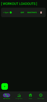 Workout Loadouts Screen